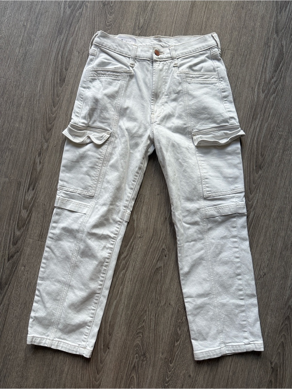 GAP White Cargo Pants with Flap Pockets